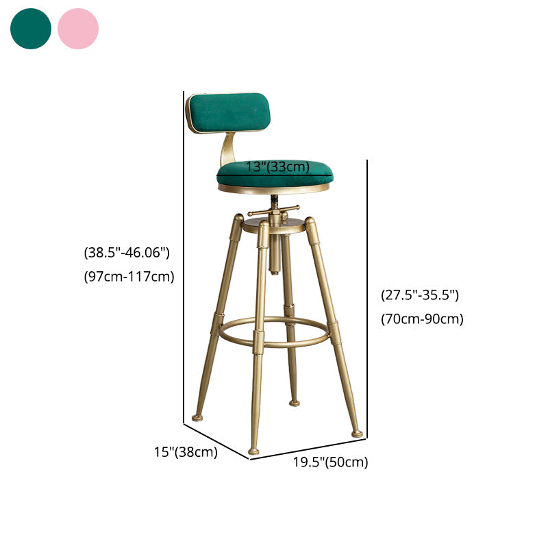 Glam Style Upholstered Bar Stools for Home Armless Stools with Metal Base Clearhalo 'Bar Furniture' 'Bar Stools' 'bar_stools' 'furn' 'furn_bar_stools' 'Furniture' 'furniture_bar_stools' 'Kitchen & Dining Furniture' 4705992