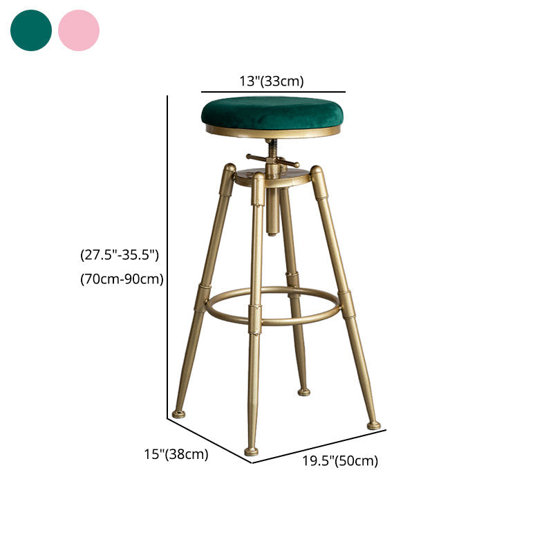 Glam Style Upholstered Bar Stools for Home Armless Stools with Metal Base Clearhalo 'Bar Furniture' 'Bar Stools' 'bar_stools' 'furn' 'furn_bar_stools' 'Furniture' 'furniture_bar_stools' 'Kitchen & Dining Furniture' 4705993