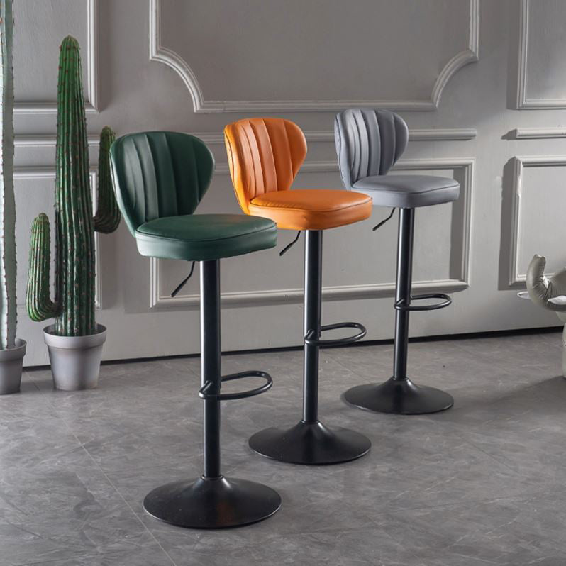 Industrial Design Armless Low Back Counter Stools for Home Leather Stools Clearhalo 'Bar Furniture' 'Bar Stools' 'bar_stools' 'furn' 'furn_bar_stools' 'Furniture' 'furniture_bar_stools' 'Kitchen & Dining Furniture' 4705994