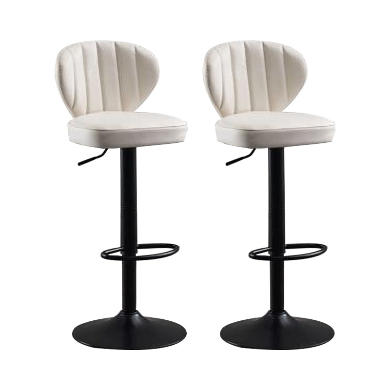Industrial Design Armless Low Back Counter Stools for Home Leather Stools White 2 Piece Set Clearhalo 'Bar Furniture' 'Bar Stools' 'bar_stools' 'furn' 'furn_bar_stools' 'Furniture' 'furniture_bar_stools' 'Kitchen & Dining Furniture' 4705997