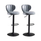 Industrial Design Armless Low Back Counter Stools for Home Leather Stools Smoke Gray 2 Piece Set Clearhalo 'Bar Furniture' 'Bar Stools' 'bar_stools' 'furn' 'furn_bar_stools' 'Furniture' 'furniture_bar_stools' 'Kitchen & Dining Furniture' 4705998
