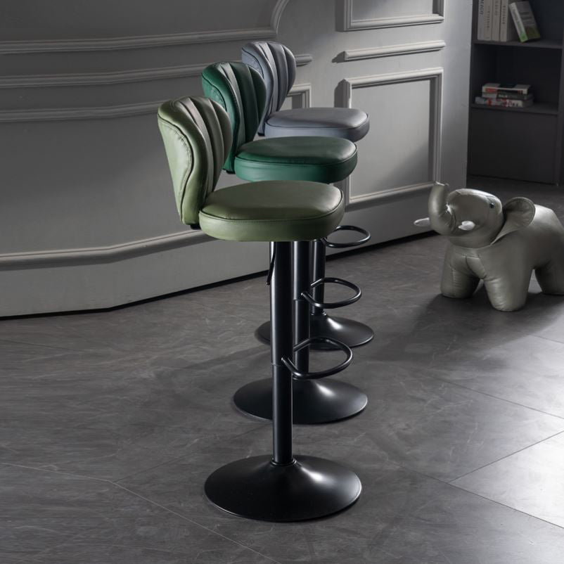 Industrial Design Armless Low Back Counter Stools for Home Leather Stools Clearhalo 'Bar Furniture' 'Bar Stools' 'bar_stools' 'furn' 'furn_bar_stools' 'Furniture' 'furniture_bar_stools' 'Kitchen & Dining Furniture' 4705999