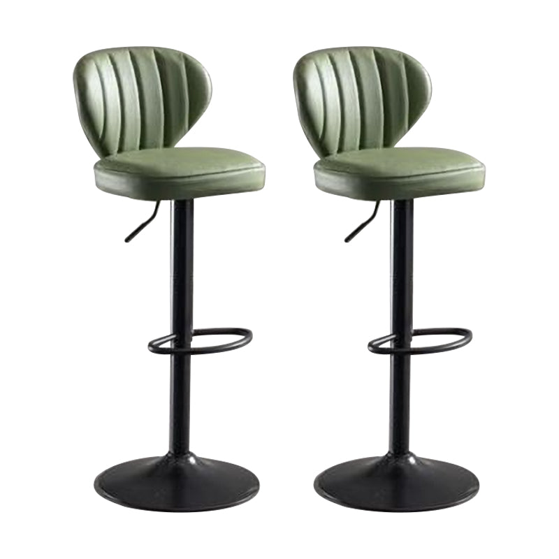 Industrial Design Armless Low Back Counter Stools for Home Leather Stools Green 2 Piece Set Clearhalo 'Bar Furniture' 'Bar Stools' 'bar_stools' 'furn' 'furn_bar_stools' 'Furniture' 'furniture_bar_stools' 'Kitchen & Dining Furniture' 4706000
