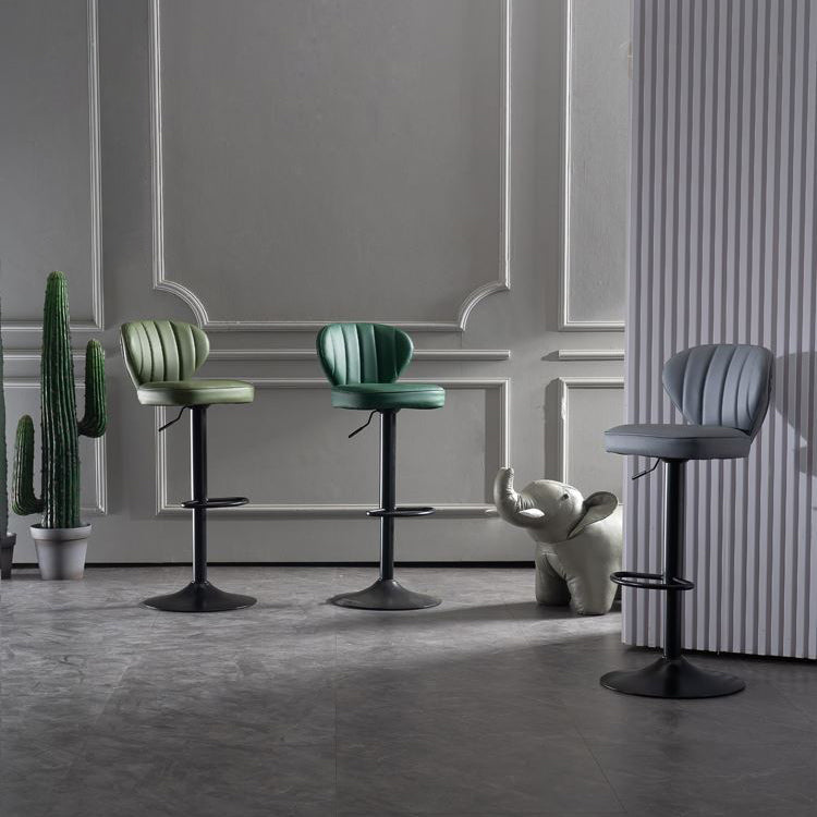 Industrial Design Armless Low Back Counter Stools for Home Leather Stools Clearhalo 'Bar Furniture' 'Bar Stools' 'bar_stools' 'furn' 'furn_bar_stools' 'Furniture' 'furniture_bar_stools' 'Kitchen & Dining Furniture' 4706001