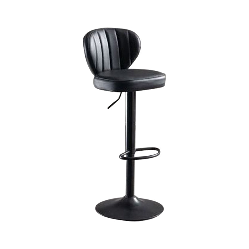 Industrial Design Armless Low Back Counter Stools for Home Leather Stools Clearhalo 'Bar Furniture' 'Bar Stools' 'bar_stools' 'furn' 'furn_bar_stools' 'Furniture' 'furniture_bar_stools' 'Kitchen & Dining Furniture' 4706003