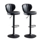 Industrial Design Armless Low Back Counter Stools for Home Leather Stools Black 2 Piece Set Clearhalo 'Bar Furniture' 'Bar Stools' 'bar_stools' 'furn' 'furn_bar_stools' 'Furniture' 'furniture_bar_stools' 'Kitchen & Dining Furniture' 4706004