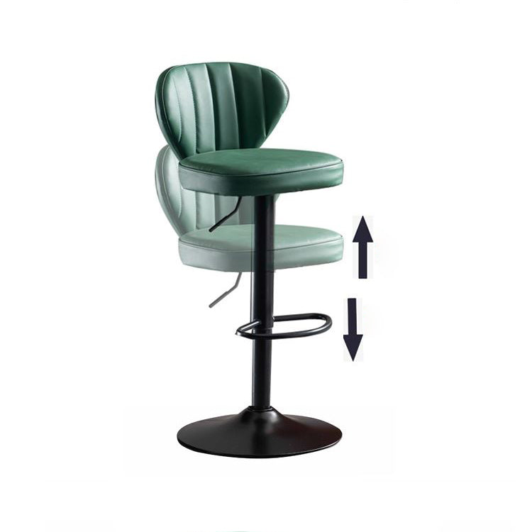 Industrial Design Armless Low Back Counter Stools for Home Leather Stools Clearhalo 'Bar Furniture' 'Bar Stools' 'bar_stools' 'furn' 'furn_bar_stools' 'Furniture' 'furniture_bar_stools' 'Kitchen & Dining Furniture' 4706005
