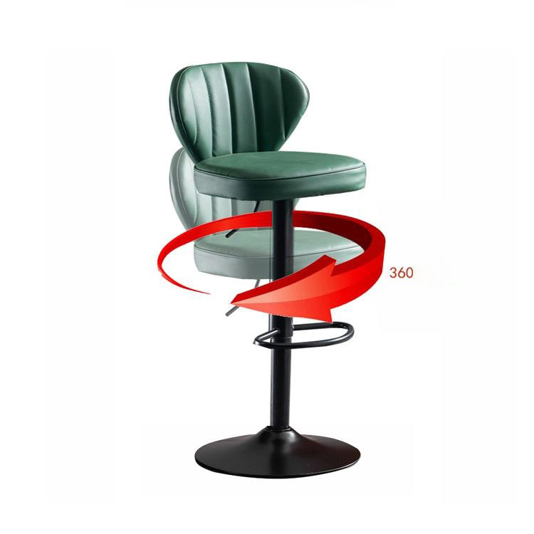 Industrial Design Armless Low Back Counter Stools for Home Leather Stools Clearhalo 'Bar Furniture' 'Bar Stools' 'bar_stools' 'furn' 'furn_bar_stools' 'Furniture' 'furniture_bar_stools' 'Kitchen & Dining Furniture' 4706006