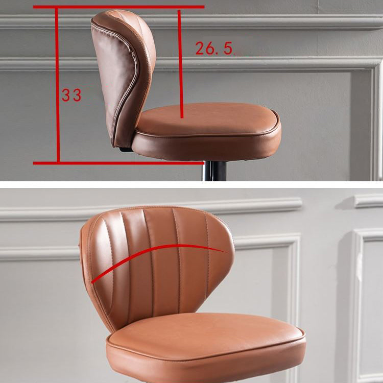 Industrial Design Armless Low Back Counter Stools for Home Leather Stools Clearhalo 'Bar Furniture' 'Bar Stools' 'bar_stools' 'furn' 'furn_bar_stools' 'Furniture' 'furniture_bar_stools' 'Kitchen & Dining Furniture' 4706007