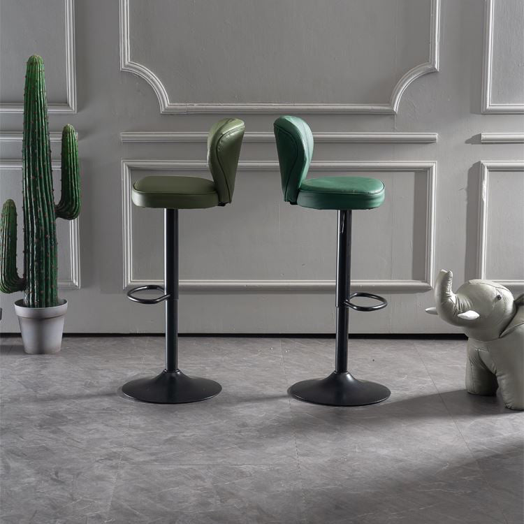 Industrial Design Armless Low Back Counter Stools for Home Leather Stools Clearhalo 'Bar Furniture' 'Bar Stools' 'bar_stools' 'furn' 'furn_bar_stools' 'Furniture' 'furniture_bar_stools' 'Kitchen & Dining Furniture' 4706009