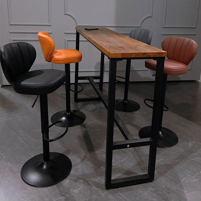 Industrial Design Armless Low Back Counter Stools for Home Leather Stools Clearhalo 'Bar Furniture' 'Bar Stools' 'bar_stools' 'furn' 'furn_bar_stools' 'Furniture' 'furniture_bar_stools' 'Kitchen & Dining Furniture' 4706010