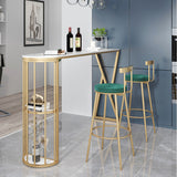 Contemporary Round Bar and Counter Stool Metal Stool with 4 Gold Legs Clearhalo 'Bar Furniture' 'Bar Stools' 'bar_stools' 'furn' 'furn_bar_stools' 'Furniture' 'furniture_bar_stools' 'Kitchen & Dining Furniture' 4706018