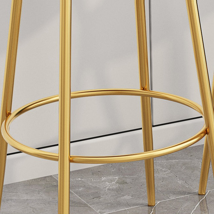 Contemporary Round Bar and Counter Stool Metal Stool with 4 Gold Legs Clearhalo 'Bar Furniture' 'Bar Stools' 'bar_stools' 'furn' 'furn_bar_stools' 'Furniture' 'furniture_bar_stools' 'Kitchen & Dining Furniture' 4706026