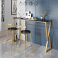Contemporary Round Bar and Counter Stool Metal Stool with 4 Gold Legs Clearhalo 'Bar Furniture' 'Bar Stools' 'bar_stools' 'furn' 'furn_bar_stools' 'Furniture' 'furniture_bar_stools' 'Kitchen & Dining Furniture' 4706028