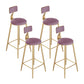 Contemporary Round Bar and Counter Stool Low Back Stool with 4 Gold Legs Pink 4 Piece Set Clearhalo 'Bar Furniture' 'Bar Stools' 'bar_stools' 'furn' 'furn_bar_stools' 'Furniture' 'furniture_bar_stools' 'Kitchen & Dining Furniture' 4706034
