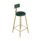 Contemporary Round Bar and Counter Stool Low Back Stool with 4 Gold Legs Green 1 Piece Clearhalo 'Bar Furniture' 'Bar Stools' 'bar_stools' 'furn' 'furn_bar_stools' 'Furniture' 'furniture_bar_stools' 'Kitchen & Dining Furniture' 4706038