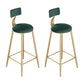 Contemporary Round Bar and Counter Stool Low Back Stool with 4 Gold Legs Green 2 Piece Set Clearhalo 'Bar Furniture' 'Bar Stools' 'bar_stools' 'furn' 'furn_bar_stools' 'Furniture' 'furniture_bar_stools' 'Kitchen & Dining Furniture' 4706042