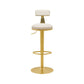 Contemporary Metal Bar and Counter Stool Low Back Stool with Pedestal Base in Gold White 1 Piece Bar Stool(31"H) Clearhalo 'Bar Furniture' 'Bar Stools' 'bar_stools' 'furn' 'furn_bar_stools' 'Furniture' 'furniture_bar_stools' 'Kitchen & Dining Furniture' 4706047