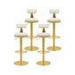 Contemporary Metal Bar and Counter Stool Low Back Stool with Pedestal Base in Gold White 4 Piece Set Bar Stool(31"H) Clearhalo 'Bar Furniture' 'Bar Stools' 'bar_stools' 'furn' 'furn_bar_stools' 'Furniture' 'furniture_bar_stools' 'Kitchen & Dining Furniture' 4706050