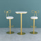 Contemporary Metal Bar and Counter Stool Low Back Stool with Pedestal Base in Gold Clearhalo 'Bar Furniture' 'Bar Stools' 'bar_stools' 'furn' 'furn_bar_stools' 'Furniture' 'furniture_bar_stools' 'Kitchen & Dining Furniture' 4706051