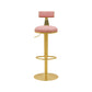 Contemporary Metal Bar and Counter Stool Low Back Stool with Pedestal Base in Gold Pink 1 Piece Bar Stool(31"H) Clearhalo 'Bar Furniture' 'Bar Stools' 'bar_stools' 'furn' 'furn_bar_stools' 'Furniture' 'furniture_bar_stools' 'Kitchen & Dining Furniture' 4706053