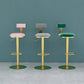 Contemporary Metal Bar and Counter Stool Low Back Stool with Pedestal Base in Gold Clearhalo 'Bar Furniture' 'Bar Stools' 'bar_stools' 'furn' 'furn_bar_stools' 'Furniture' 'furniture_bar_stools' 'Kitchen & Dining Furniture' 4706058