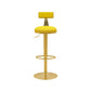 Contemporary Metal Bar and Counter Stool Low Back Stool with Pedestal Base in Gold Yellow 1 Piece Bar Stool(31"H) Clearhalo 'Bar Furniture' 'Bar Stools' 'bar_stools' 'furn' 'furn_bar_stools' 'Furniture' 'furniture_bar_stools' 'Kitchen & Dining Furniture' 4706059