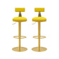 Contemporary Metal Bar and Counter Stool Low Back Stool with Pedestal Base in Gold Yellow 2 Piece Set Bar Stool(31"H) Clearhalo 'Bar Furniture' 'Bar Stools' 'bar_stools' 'furn' 'furn_bar_stools' 'Furniture' 'furniture_bar_stools' 'Kitchen & Dining Furniture' 4706061
