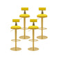 Contemporary Metal Bar and Counter Stool Low Back Stool with Pedestal Base in Gold Yellow 4 Piece Set Bar Stool(31"H) Clearhalo 'Bar Furniture' 'Bar Stools' 'bar_stools' 'furn' 'furn_bar_stools' 'Furniture' 'furniture_bar_stools' 'Kitchen & Dining Furniture' 4706062