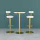 Contemporary Metal Bar and Counter Stool Low Back Stool with Pedestal Base in Gold Clearhalo 'Bar Furniture' 'Bar Stools' 'bar_stools' 'furn' 'furn_bar_stools' 'Furniture' 'furniture_bar_stools' 'Kitchen & Dining Furniture' 4706063