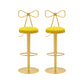 Contemporary Metal Bar and Counter Stool Low Back Stool with Pedestal Base in Gold Light Yellow 2 Piece Set Bar Stool(31"H) Clearhalo 'Bar Furniture' 'Bar Stools' 'bar_stools' 'furn' 'furn_bar_stools' 'Furniture' 'furniture_bar_stools' 'Kitchen & Dining Furniture' 4706066