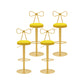 Contemporary Metal Bar and Counter Stool Low Back Stool with Pedestal Base in Gold Light Yellow 4 Piece Set Bar Stool(31"H) Clearhalo 'Bar Furniture' 'Bar Stools' 'bar_stools' 'furn' 'furn_bar_stools' 'Furniture' 'furniture_bar_stools' 'Kitchen & Dining Furniture' 4706067