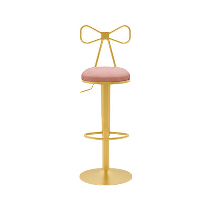 Contemporary Metal Bar and Counter Stool Low Back Stool with Pedestal Base in Gold Nude Pink 1 Piece Bar Stool(31"H) Clearhalo 'Bar Furniture' 'Bar Stools' 'bar_stools' 'furn' 'furn_bar_stools' 'Furniture' 'furniture_bar_stools' 'Kitchen & Dining Furniture' 4706068