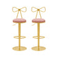 Contemporary Metal Bar and Counter Stool Low Back Stool with Pedestal Base in Gold Nude Pink 2 Piece Set Bar Stool(31"H) Clearhalo 'Bar Furniture' 'Bar Stools' 'bar_stools' 'furn' 'furn_bar_stools' 'Furniture' 'furniture_bar_stools' 'Kitchen & Dining Furniture' 4706069