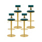 Contemporary Metal Bar and Counter Stool Low Back Stool with Pedestal Base in Gold Blue 4 Piece Set Bar Stool(31"H) Clearhalo 'Bar Furniture' 'Bar Stools' 'bar_stools' 'furn' 'furn_bar_stools' 'Furniture' 'furniture_bar_stools' 'Kitchen & Dining Furniture' 4706073
