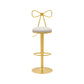 Contemporary Metal Bar and Counter Stool Low Back Stool with Pedestal Base in Gold Gloss White 1 Piece Bar Stool(31"H) Clearhalo 'Bar Furniture' 'Bar Stools' 'bar_stools' 'furn' 'furn_bar_stools' 'Furniture' 'furniture_bar_stools' 'Kitchen & Dining Furniture' 4706074