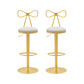 Contemporary Metal Bar and Counter Stool Low Back Stool with Pedestal Base in Gold Gloss White 2 Piece Set Bar Stool(31"H) Clearhalo 'Bar Furniture' 'Bar Stools' 'bar_stools' 'furn' 'furn_bar_stools' 'Furniture' 'furniture_bar_stools' 'Kitchen & Dining Furniture' 4706075