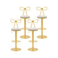 Contemporary Metal Bar and Counter Stool Low Back Stool with Pedestal Base in Gold Gloss White 4 Piece Set Bar Stool(31"H) Clearhalo 'Bar Furniture' 'Bar Stools' 'bar_stools' 'furn' 'furn_bar_stools' 'Furniture' 'furniture_bar_stools' 'Kitchen & Dining Furniture' 4706076