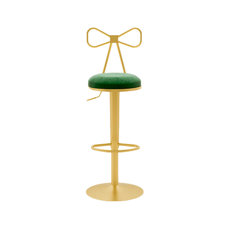 Contemporary Metal Bar and Counter Stool Low Back Stool with Pedestal Base in Gold Army Green 1 Piece Bar Stool(31"H) Clearhalo 'Bar Furniture' 'Bar Stools' 'bar_stools' 'furn' 'furn_bar_stools' 'Furniture' 'furniture_bar_stools' 'Kitchen & Dining Furniture' 4706077