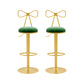 Contemporary Metal Bar and Counter Stool Low Back Stool with Pedestal Base in Gold Army Green 2 Piece Set Bar Stool(31"H) Clearhalo 'Bar Furniture' 'Bar Stools' 'bar_stools' 'furn' 'furn_bar_stools' 'Furniture' 'furniture_bar_stools' 'Kitchen & Dining Furniture' 4706078