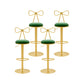 Contemporary Metal Bar and Counter Stool Low Back Stool with Pedestal Base in Gold Army Green 4 Piece Set Bar Stool(31"H) Clearhalo 'Bar Furniture' 'Bar Stools' 'bar_stools' 'furn' 'furn_bar_stools' 'Furniture' 'furniture_bar_stools' 'Kitchen & Dining Furniture' 4706079