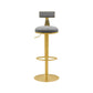 Contemporary Metal Bar and Counter Stool Low Back Stool with Pedestal Base in Gold Grey 1 Piece Bar Stool(31"H) Clearhalo 'Bar Furniture' 'Bar Stools' 'bar_stools' 'furn' 'furn_bar_stools' 'Furniture' 'furniture_bar_stools' 'Kitchen & Dining Furniture' 4706080
