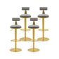 Contemporary Metal Bar and Counter Stool Low Back Stool with Pedestal Base in Gold Grey 4 Piece Set Bar Stool(31"H) Clearhalo 'Bar Furniture' 'Bar Stools' 'bar_stools' 'furn' 'furn_bar_stools' 'Furniture' 'furniture_bar_stools' 'Kitchen & Dining Furniture' 4706082