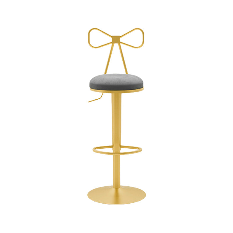 Contemporary Metal Bar and Counter Stool Low Back Stool with Pedestal Base in Gold Silver Gray 1 Piece Bar Stool(31"H) Clearhalo 'Bar Furniture' 'Bar Stools' 'bar_stools' 'furn' 'furn_bar_stools' 'Furniture' 'furniture_bar_stools' 'Kitchen & Dining Furniture' 4706083