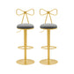 Contemporary Metal Bar and Counter Stool Low Back Stool with Pedestal Base in Gold Silver Gray 2 Piece Set Bar Stool(31"H) Clearhalo 'Bar Furniture' 'Bar Stools' 'bar_stools' 'furn' 'furn_bar_stools' 'Furniture' 'furniture_bar_stools' 'Kitchen & Dining Furniture' 4706084