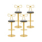 Contemporary Metal Bar and Counter Stool Low Back Stool with Pedestal Base in Gold Silver Gray 4 Piece Set Bar Stool(31"H) Clearhalo 'Bar Furniture' 'Bar Stools' 'bar_stools' 'furn' 'furn_bar_stools' 'Furniture' 'furniture_bar_stools' 'Kitchen & Dining Furniture' 4706085