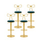 Contemporary Metal Bar and Counter Stool Low Back Stool with Pedestal Base in Gold Sky Blue 4 Piece Set Bar Stool(31"H) Clearhalo 'Bar Furniture' 'Bar Stools' 'bar_stools' 'furn' 'furn_bar_stools' 'Furniture' 'furniture_bar_stools' 'Kitchen & Dining Furniture' 4706088