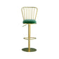 Contemporary Metal Bar and Counter Stool Low Back Stool with Pedestal Base in Gold Green 1 Piece Bar Stool(31"H) Clearhalo 'Bar Furniture' 'Bar Stools' 'bar_stools' 'furn' 'furn_bar_stools' 'Furniture' 'furniture_bar_stools' 'Kitchen & Dining Furniture' 4706089