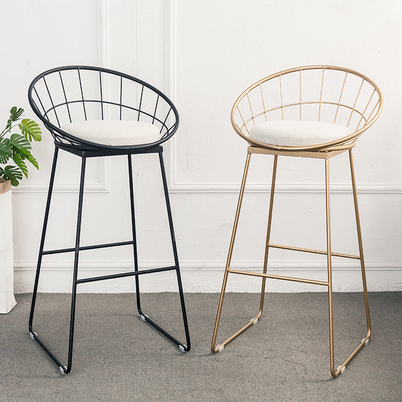Contemporary Round Bar and Counter Stool Metal Stool with Sled Base Clearhalo 'Bar Furniture' 'Bar Stools' 'bar_stools' 'furn' 'furn_bar_stools' 'Furniture' 'furniture_bar_stools' 'Kitchen & Dining Furniture' 4706095
