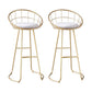 Contemporary Round Bar and Counter Stool Metal Stool with Sled Base Gold 2 Piece Set Clearhalo 'Bar Furniture' 'Bar Stools' 'bar_stools' 'furn' 'furn_bar_stools' 'Furniture' 'furniture_bar_stools' 'Kitchen & Dining Furniture' 4706096